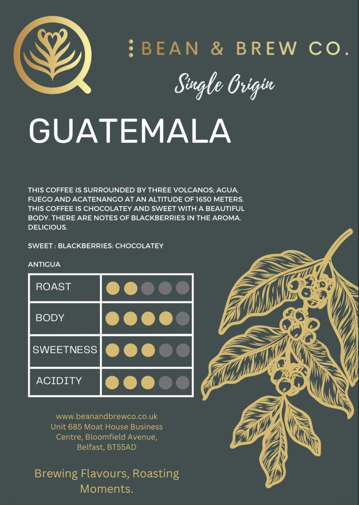Guatemala - Antigua - Premium Single Origin from Bean and Brew Co. - Just £10.99! Shop now at Bean & Brew Co.