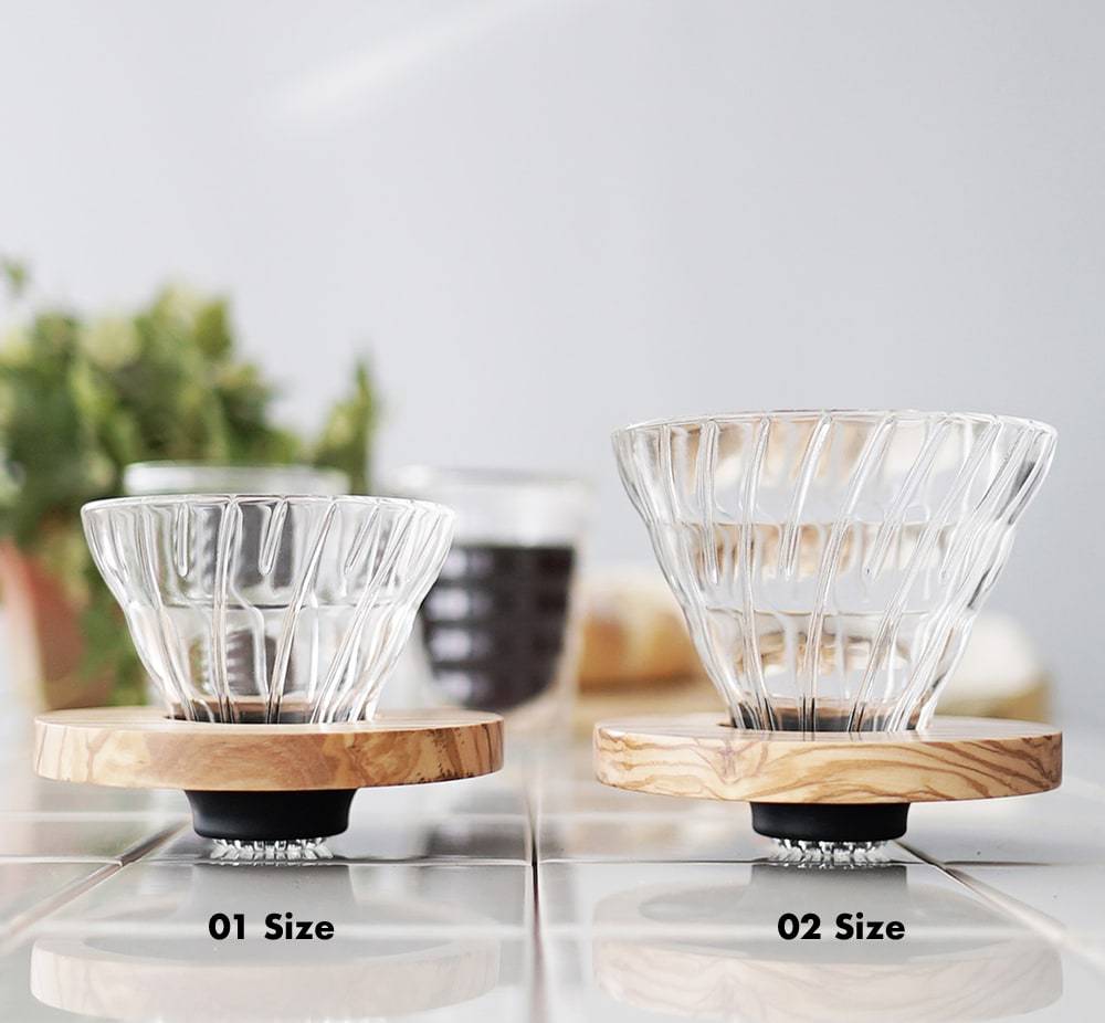 Hario V60 Glass Coffee Dripper Olive Wood - Size 02 - Premium from Hario - Just £45.84! Shop now at Bean & Brew Co.