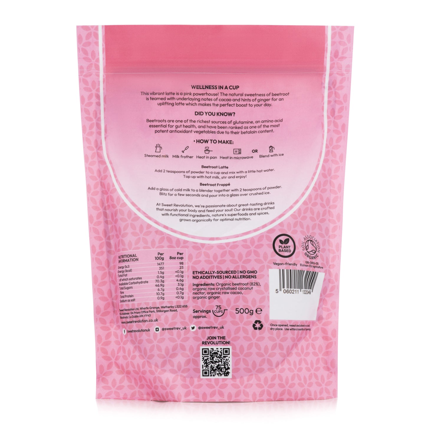 SR Organic Beetroot Latte With Ginger - Premium Organic Blends from Bean and Brew Co. - Just £23.99! Shop now at Bean & Brew Co.