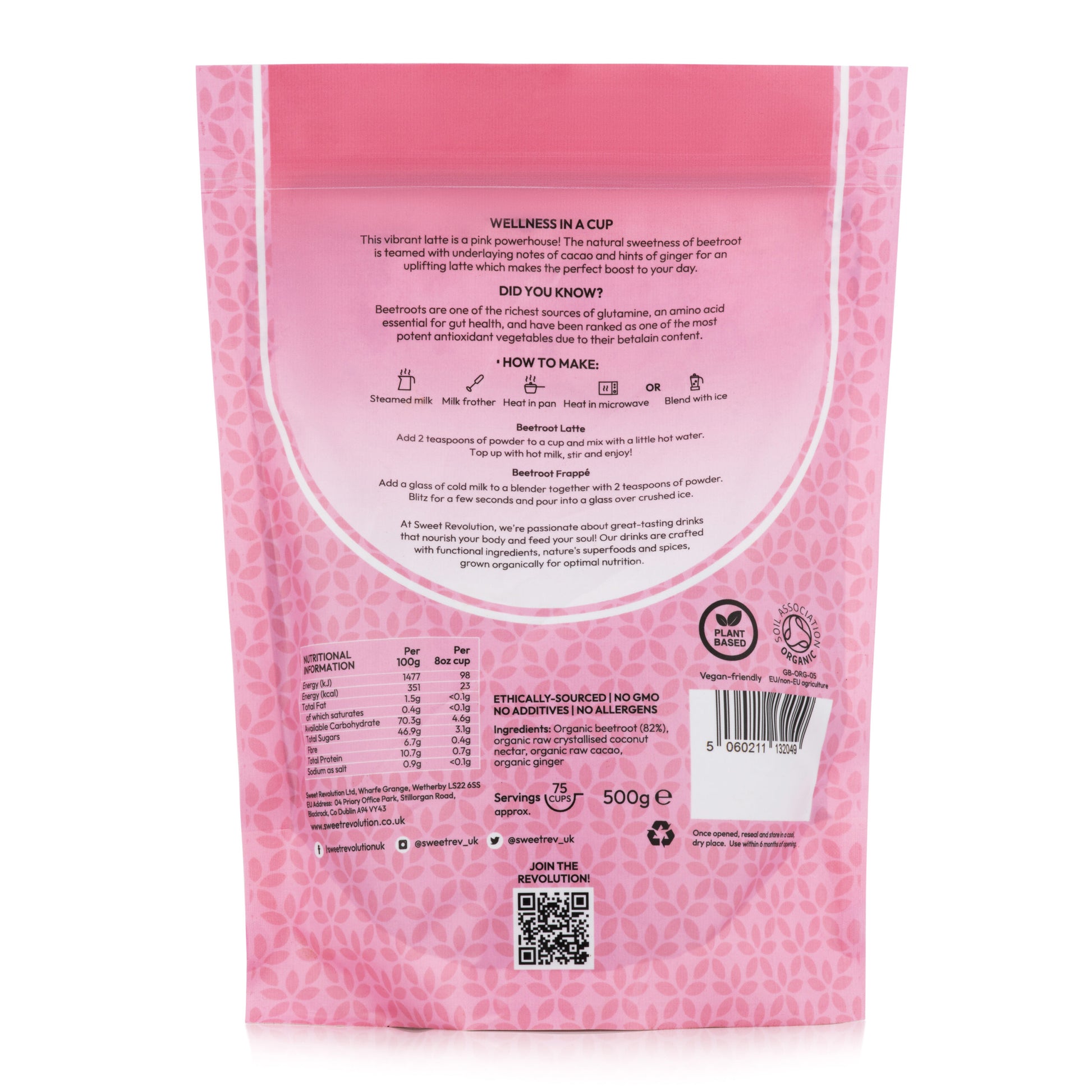 SR Organic Beetroot Latte With Ginger - Premium Organic Blends from Bean and Brew Co. - Just £23.99! Shop now at Bean & Brew Co.