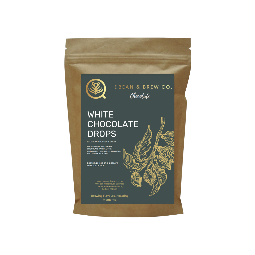 Chocolate Drops - White - Premium Chocolate from Bean and Brew Co. - Just £9.50! Shop now at Bean & Brew Co.