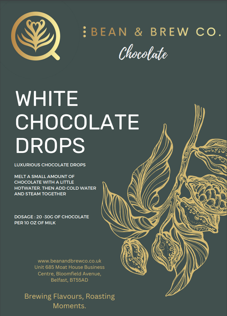 Chocolate Drops - White - Premium Chocolate from Bean and Brew Co. - Just £6.50! Shop now at Bean & Brew Co.