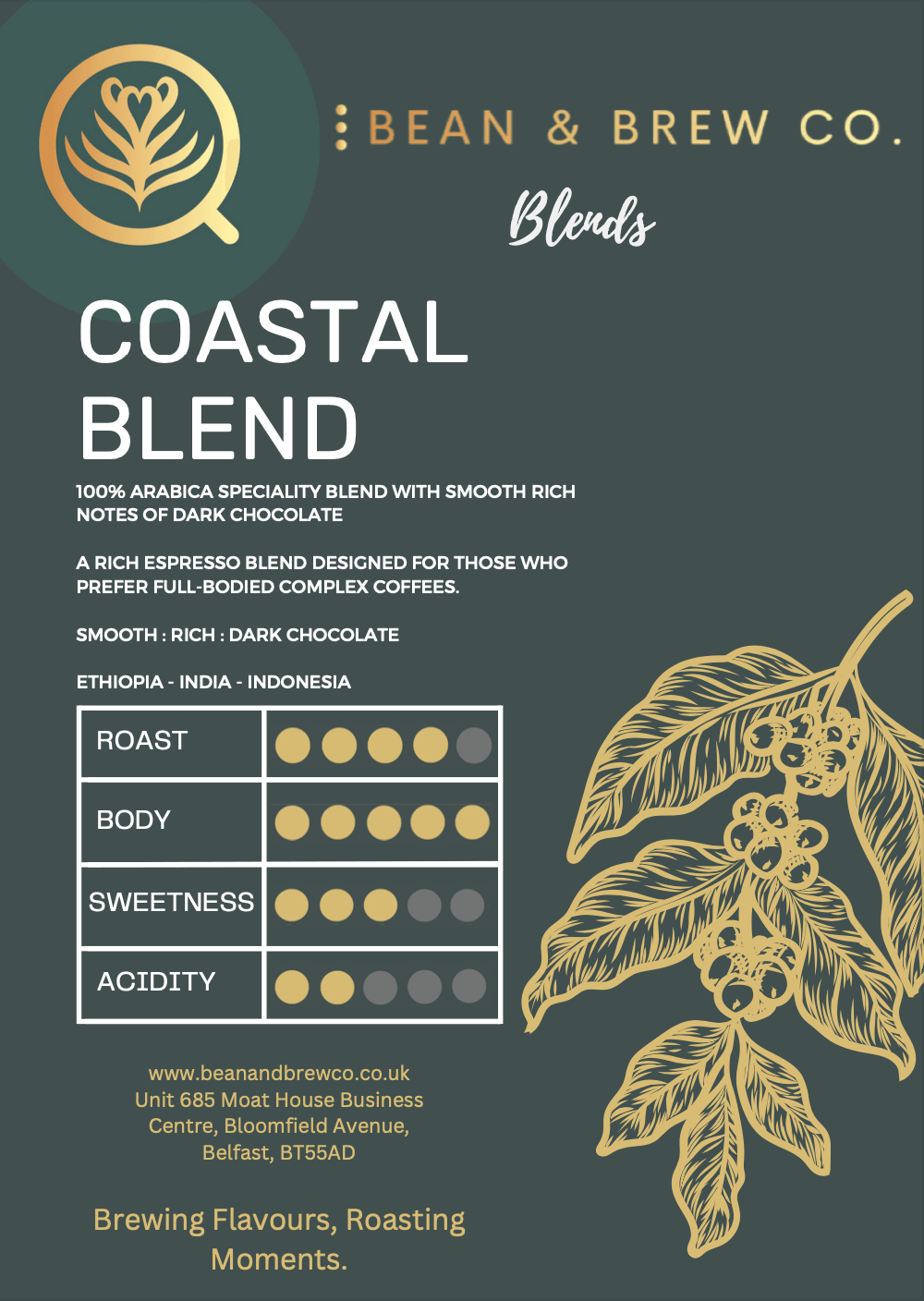 Coastal Blend - Premium Blends from Bean and Brew Co. - Just £10.49! Shop now at Bean & Brew Co.