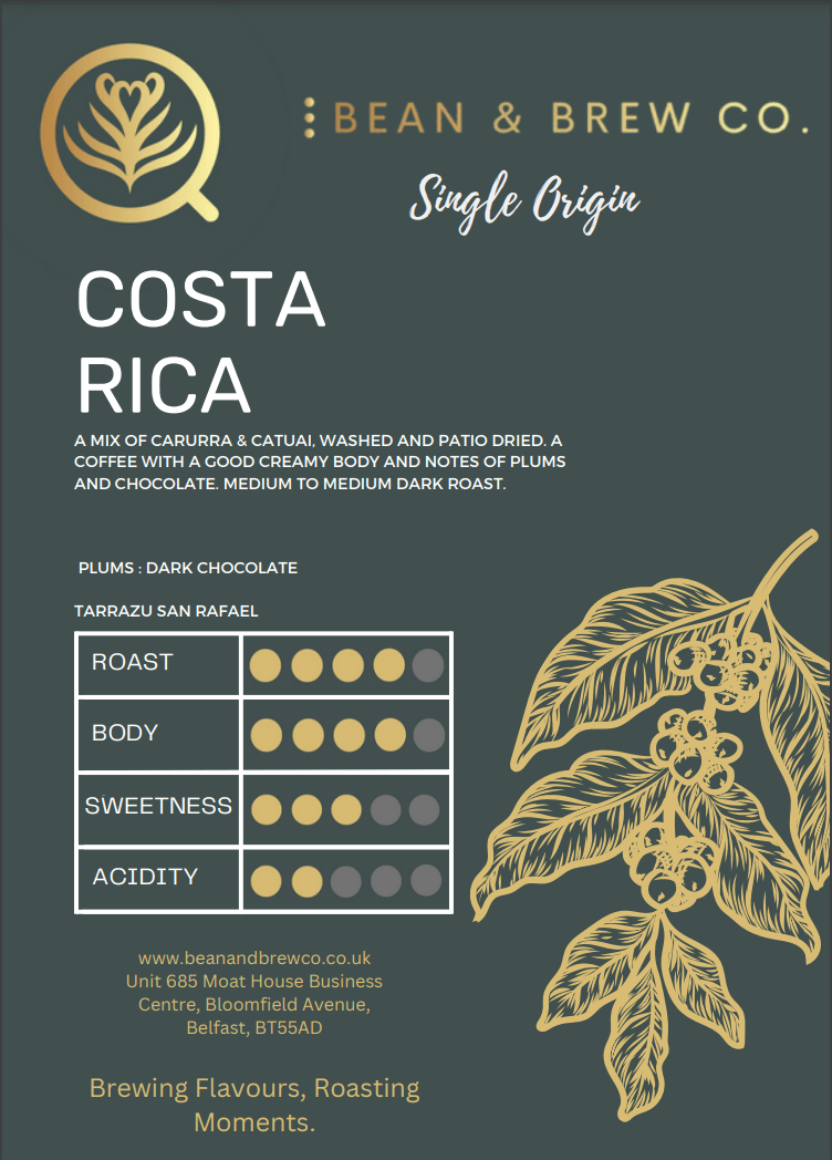 Costa Rica - Premium Single Origin from Bean and Brew Co. - Just £10.99! Shop now at Bean & Brew Co.