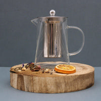 Glass Infuser Teapot - Tower Shape - Premium Accessories from AW DS - Just £14.99! Shop now at Bean & Brew Co.