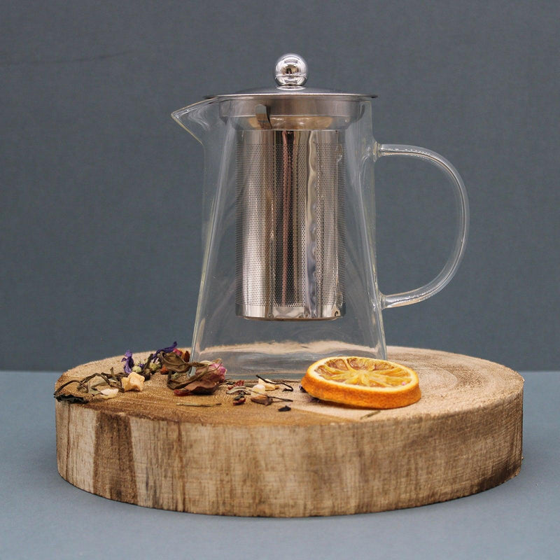 Glass Infuser Teapot - Tower Shape - Premium Accessories from AW DS - Just £14.99! Shop now at Bean & Brew Co.