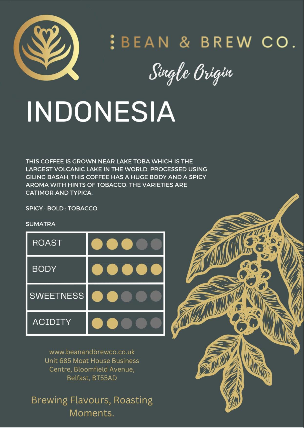 Indonesia - Premium Single Origin from Bean and Brew Co. - Just £10.99! Shop now at Bean & Brew Co.