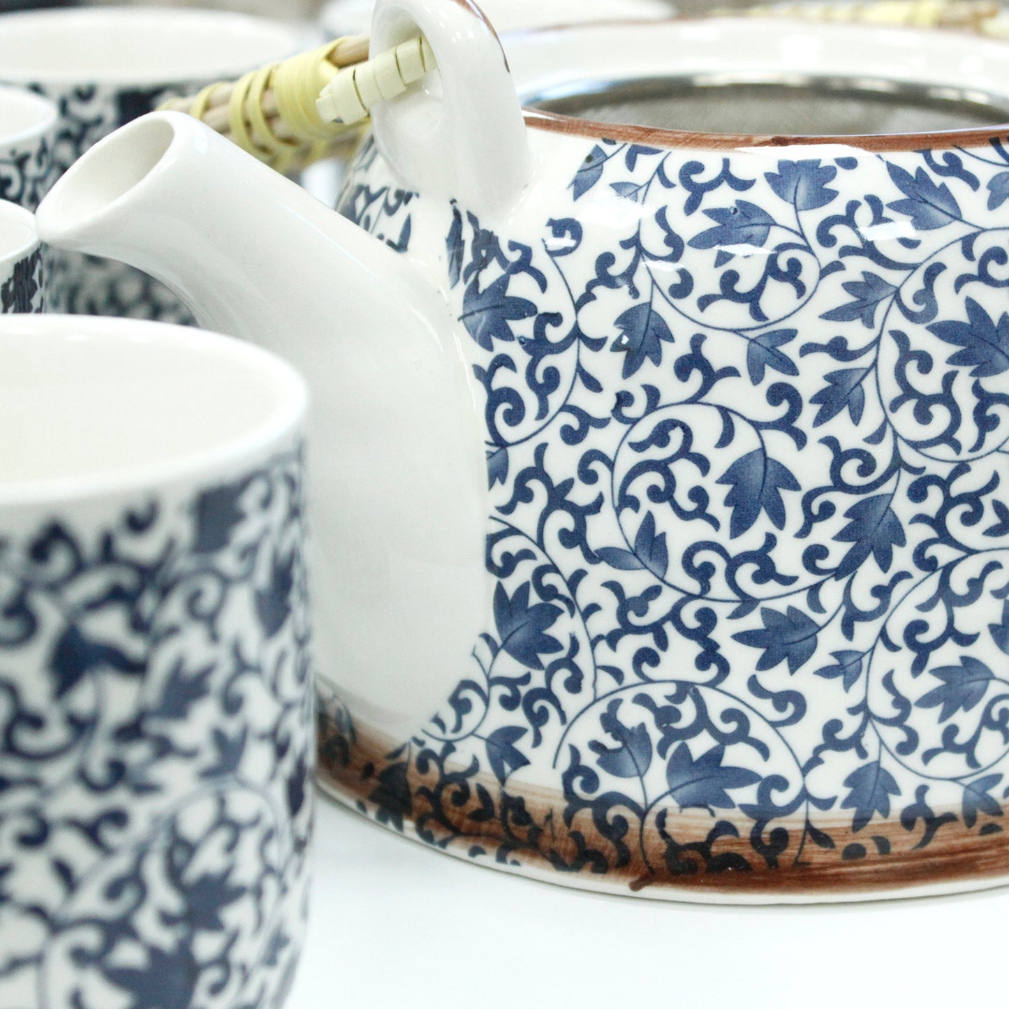 Herbal Tea Pot Set - Blue Pattern - Premium Tea Pot Set from AW DS - Just £22! Shop now at Bean & Brew Co.