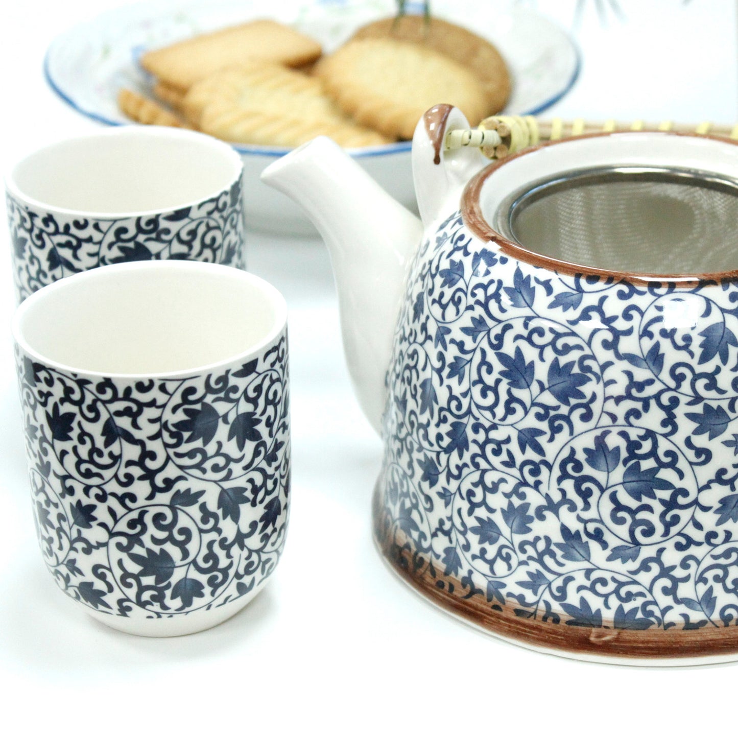 Herbal Tea Pot Set - Blue Pattern - Premium Tea Pot Set from AW DS - Just £22! Shop now at Bean & Brew Co.