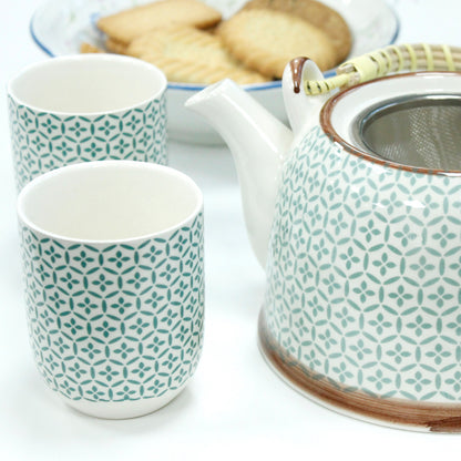 Herbal Tea Pot Set - Green Mosaic - Premium Tea Pot Set from AW DS - Just £22! Shop now at Bean & Brew Co.