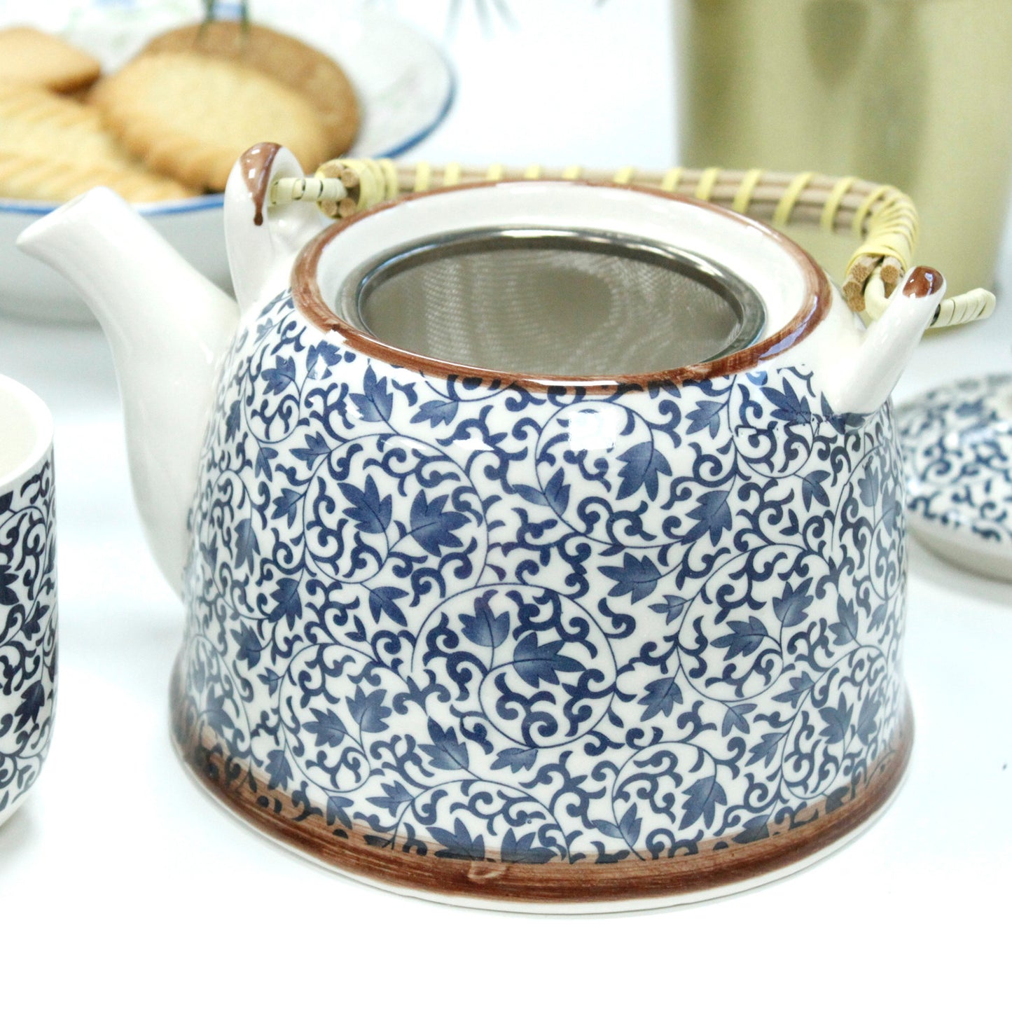 Herbal Tea Pot Set - Blue Pattern - Premium Tea Pot Set from AW DS - Just £22! Shop now at Bean & Brew Co.